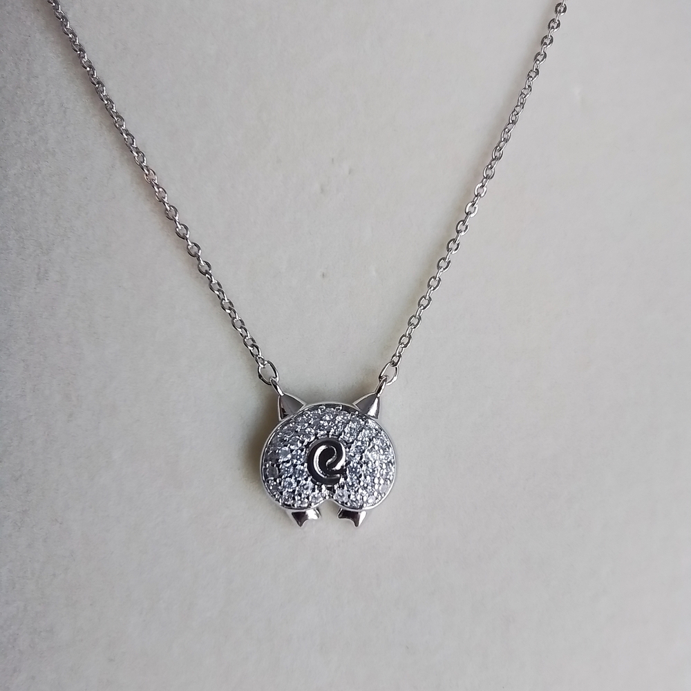 Cute Piggy Butt Pendant Necklace